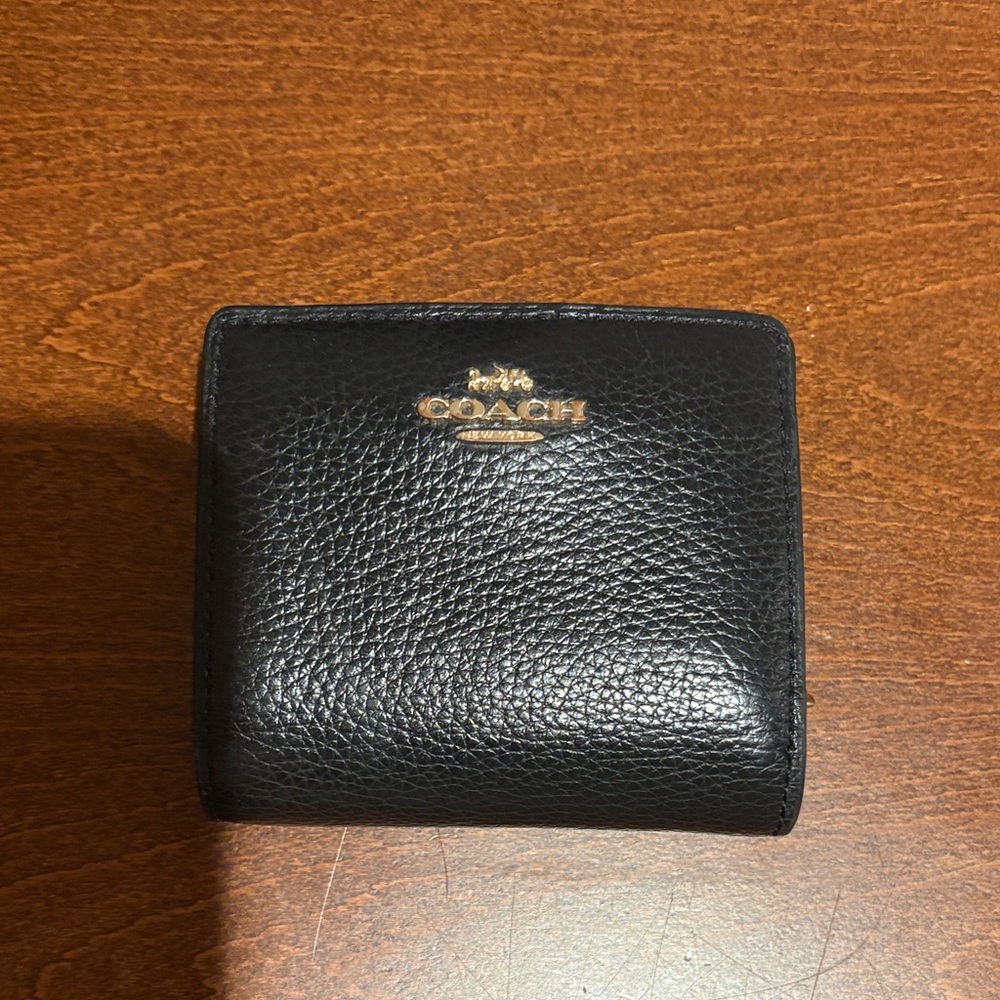 Coach Black pebble Leather wallet